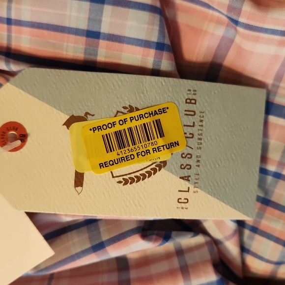 Class Club Pink Blue White Plaid Button Down Shirt Size 6/7 NWT - Picture 10 of 12